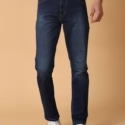 V-Mart Men Solid Cotton Knitted Denim Mid-Rise Light Fade Stretchable Regular Fit Jeans-image-90