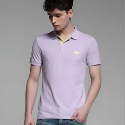 Jack & Jones Men Solid Polo Collar Cotton Slim Fit T-shirt-picture-49