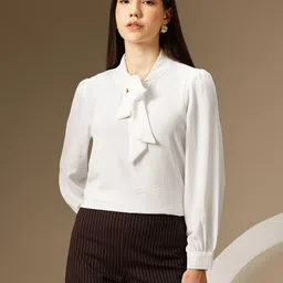 Chemistry Tie-Up Neck Shirt Style Top image 4