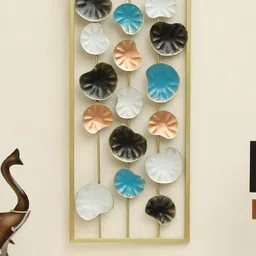 vedas Gold Toned & White Abstract Hanging Wall Decor image 1