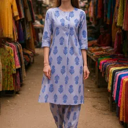 JANOI Women Floral Printed Regular Kurta with Patiala-picture-25