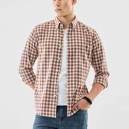 Snitch Men Buffalo Checked Button-Down Collar Casual Shirt-picture-36