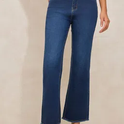 SHOWOFFFF Women Comfort Flared High-Rise Light Fade Stretchable Jeans-picture-24