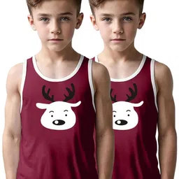 MGRS Boys Pack Of 2 Printed Cotton Basic Vests-image-46