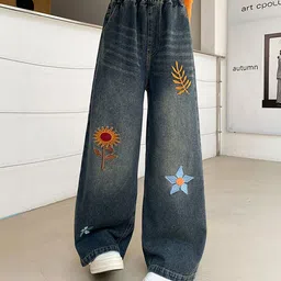 LULU & SKY Girls Wide Leg High-Rise Light Fade Stretchable Jeans-picture-51