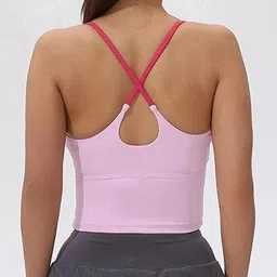 Eleg & Stilance Camisole Thin Strap Padded Workout Tops image 5