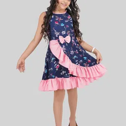 BEING NAUGHTY Girls Floral Printed Crepe Fit & Flare Dress-picture-27