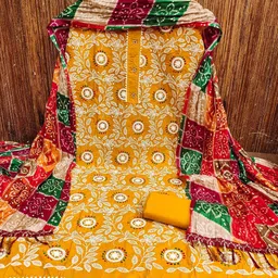 KALINI Embroidered Unstitched Dress Material image 3