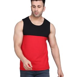 SLOWLORIS Pack Of 2 Colourblocked & Printed Bio-Wash Combed Cotton Tank-picture-9