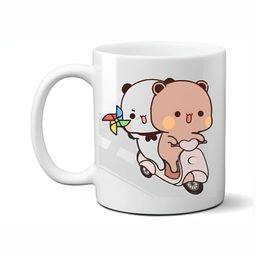 Mr UVD White & Brown Graphic Printed Ceramic Glossy Mug 350 ml-picture-23