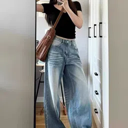 StyleCast Women Wide Leg High-Rise Light Fade Jeans-picture-10