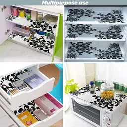 E-Retailer Black & Red 6Pc Printed Waterproof 3-Layered Refrigerator Covers With Pockets image 4