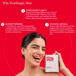 YourHappyLife Skin Capsules with Activated L- Glutathione, NAC, Niacinamide & Retinol for Smooth, Radiant & Clear Complexion | Reduced Pigmentation for Even tone Youthful & Glowing Skin, 30 Capsules. image 4