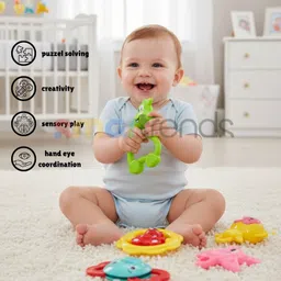 smartrends Rattle Toy for baby |Animal Hand Rattle Toy & BPA-Free Teether for Baby Activity Rattle image 5