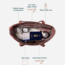 ZOUK Women Ethnic Motifs Printed Shopper Leather Tote Bag image 3