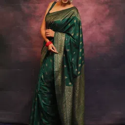 revika Ethnic Motifs Zari Art Silk Heavy Work Kanjeevaram Saree-picture-36