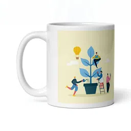 Mr UVD White & Yellow Handcrafted Printed Ceramic Matte Cups Set of Cups and Mugs-image-10