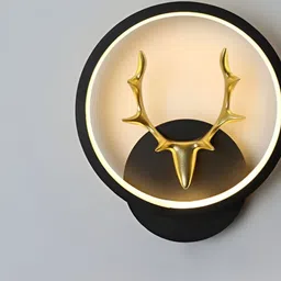 KINIS Black & Gold-Toned Acrylic Quirky Abstract Shaped Shaped Wall Lamp image 2