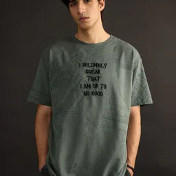 The Souled Store Men Harry Potter Printed Round Neck Pure Cotton Oversized T-shirt-image-24