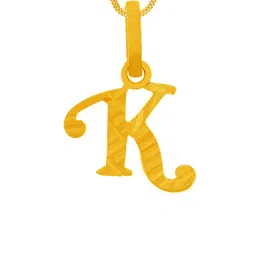 WHP JEWELLERS Initial-K 22 KT Yellow Gold Pendant For Women. image 3