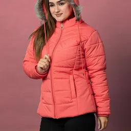 ALWAYS SHINE Women Solid Hooded Long Sleeve Puffer Jacket-picture-19