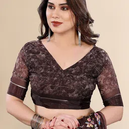 Moda Rapido Floral Poly Georgette Designer Saree image 2