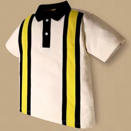 Cherry Crumble Boys Striped Polo Collar T-shirt image 5