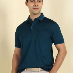 Allen Solly Solid Polo Collar Short Sleeves Pockets T-Shirt-picture-20
