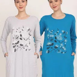 DDASPRATION Women Floral 2 Printed Pockets T-shirt-picture-22