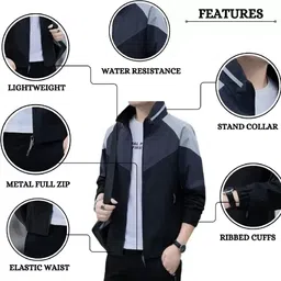 suhoor fashion Men Colorblock Biker/Riding Jacket image 5