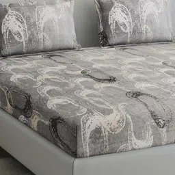 Monte Carlo TERESA Grey 240 TC King Bedsheet & 2 Pillow Covers 2.50m x 2.75m 247 GSM-picture-42