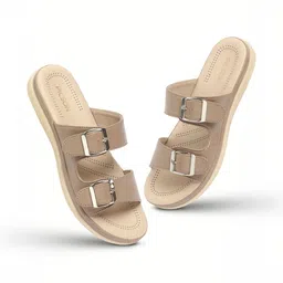 PICSON Women Textured Open Toe Flats with Buckles-picture-55