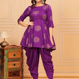 TFP Women Floral Printed Regular Kurta with Dhoti Pants image 1