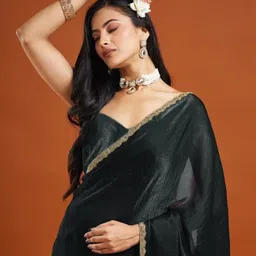 LOROFY Beads and Stones Pure Silk Saree image 5