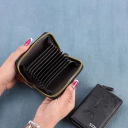 SZN Brown Anti-Theft Card Case with Cash Pockets image 4