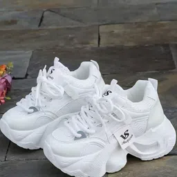 K Footlance Women Woven Design Lace-Up Sneakers image 1