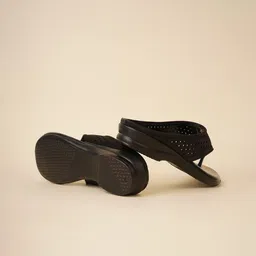 Rubeezz Women Textured Open Toe Flats image 2