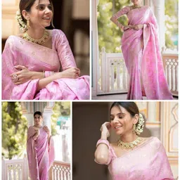 Jhumki creation Ethnic Motifs Woven Design Banarasi Saree image 5