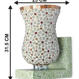 1ST TIME Multicoloured & Cream-Coloured Textured Wood Traditional Frustum Shaped Wall Lamp image 5