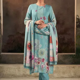 Stylee LIFESTYLE Embroidered Pure Silk Unstitched Dress Material-picture-14