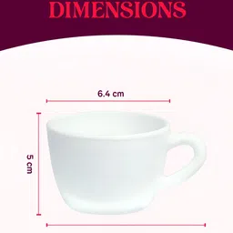 Larah by BOROSIL White & Blue 6 Pieces Printed Opalware Glossy Cups And Mugs 90ML image 5