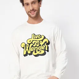 Mast & Harbour Men Typography Print Oversized Sweatshirt-picture-19