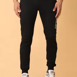 V-Mart Men Typography Printed Mid-Rise Joggers Track Pants-picture-38