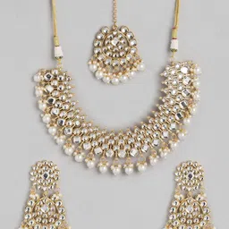MANSIYAORANGE Super Premium Luxe 22K Gold-Plated Kundan &Beaded Jewellery Set-picture-18