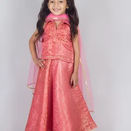 Tangerine Closet Girls Ready to Wear Lehenga & Blouse With Dupatta-picture-17