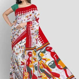 Lovwear Women White Sarees-picture-8