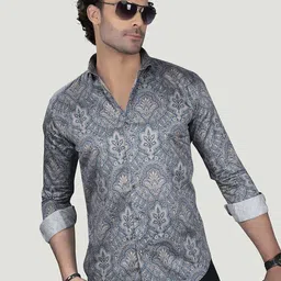 ALMATY Men Comfort Slim Fit Opaque Printed Casual Shirt-picture-21