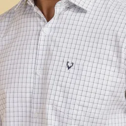 Allen Solly Men Spread Collar Grid Tattersall Checked Cotton Casual Shirt image 3