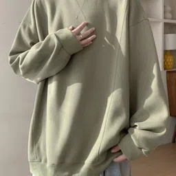 HERE&NOW Men Round Neck Long Sleeves Ribbed Hemline Sweatshirt-picture-25