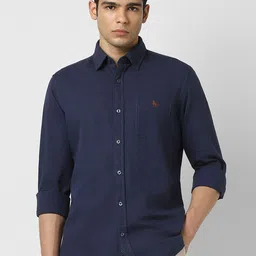 Van Heusen Sport Slim Fit Spread Collar Cotton Linen Casual Shirt-picture-41
